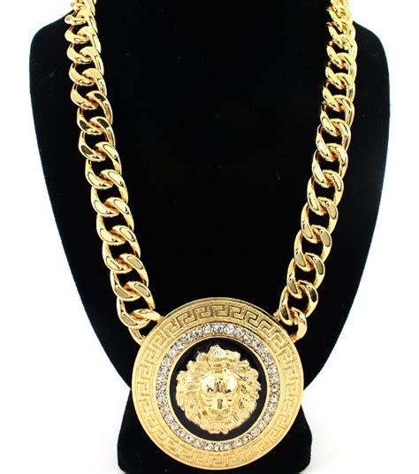 jewelry versace|authentic Versace lion necklace.